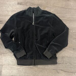 Calvin Klein Bomber Black Velvet Zip-Up Jacket
